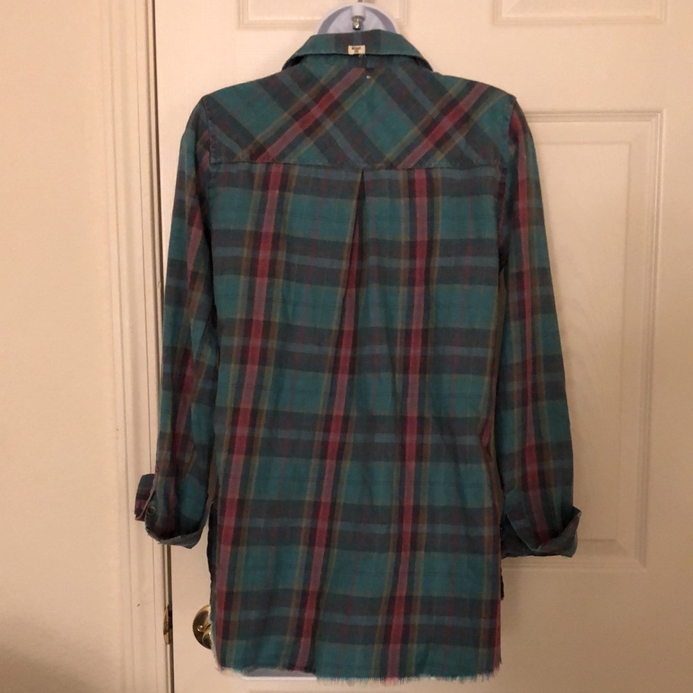 Blue Plaid Button Down Flannel Shirt - Picture 9 of 16